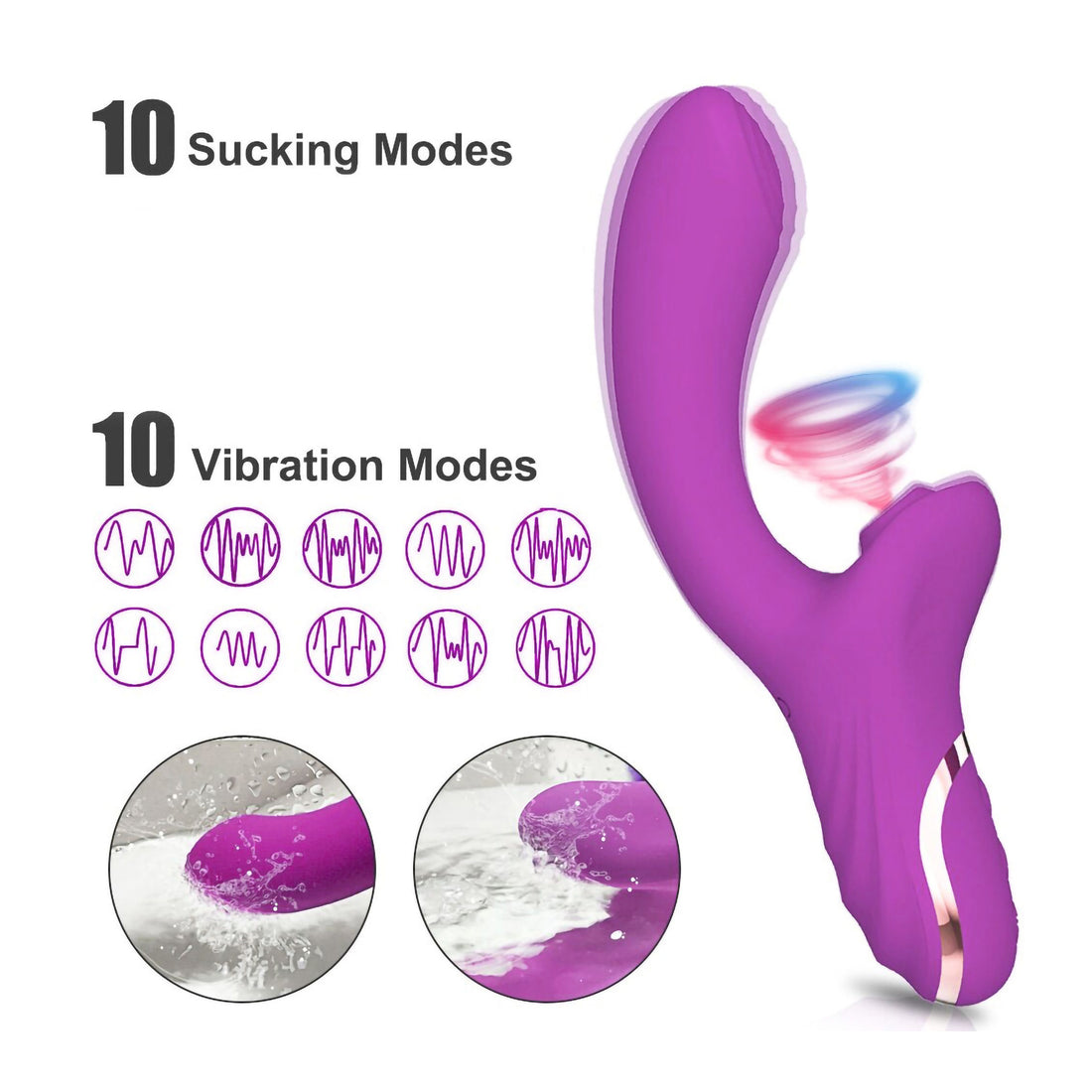 Ganeve - Air Pulsating Vibrating G-spot Clit Stimulator