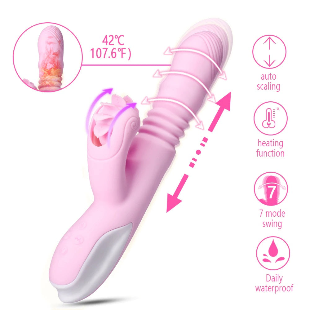 Aresha - Thrusting & Clit Licking Rabbit Vibrator