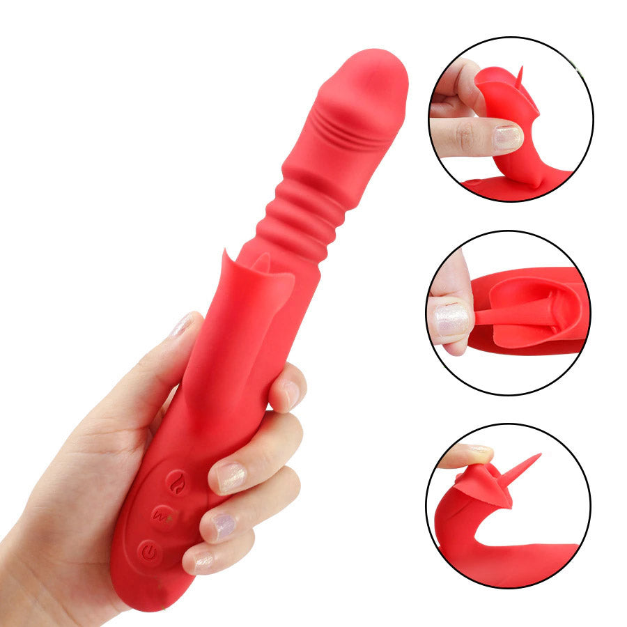 Liz - Red Thrusting & Clit Hugging Rabbit Vibrator