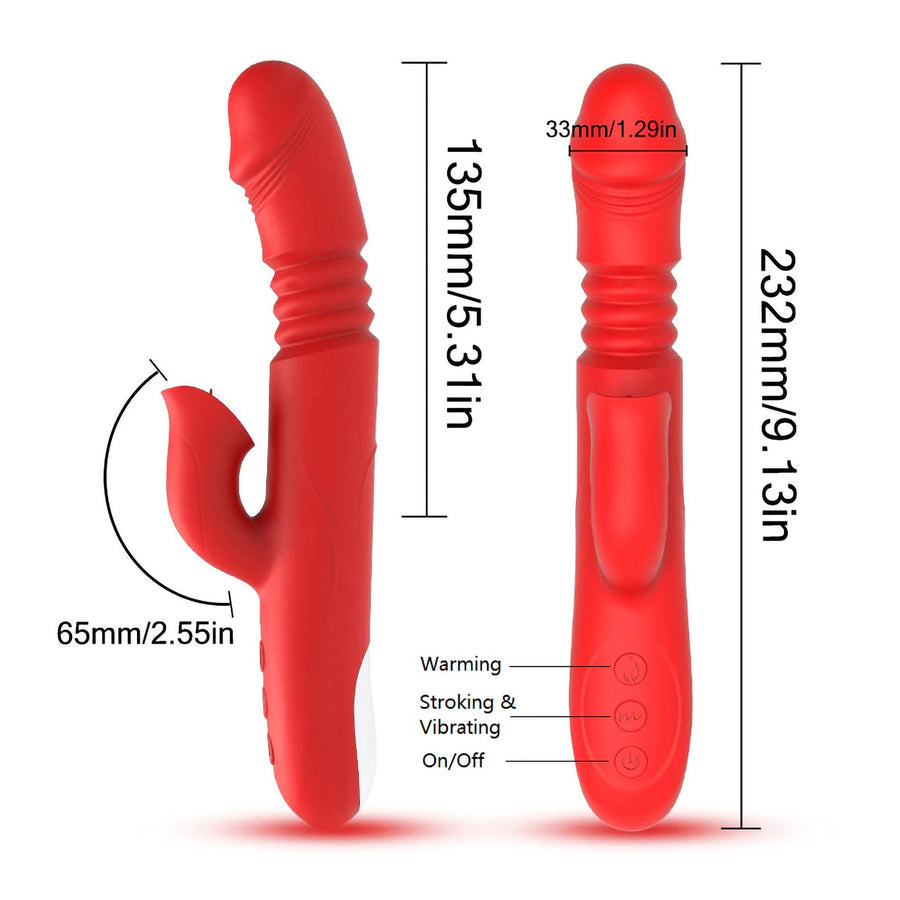 Liz - Red Thrusting & Clit Hugging Rabbit Vibrator