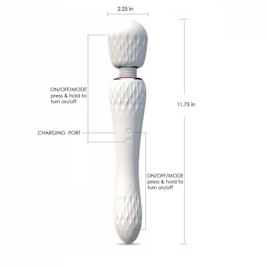 Maiya - Dual Ended White Wand Massager