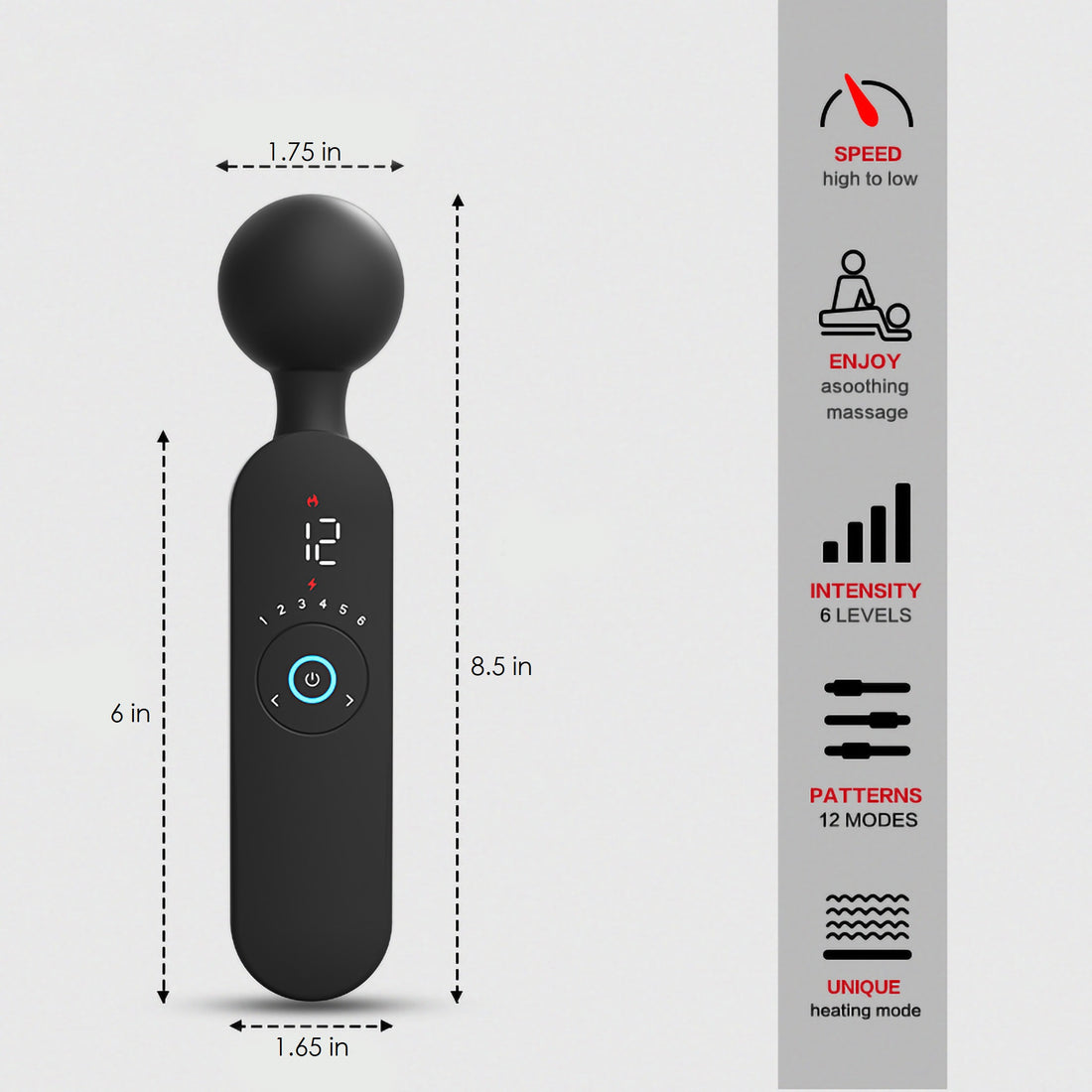 Ares - Silicone Heating Wand Massager