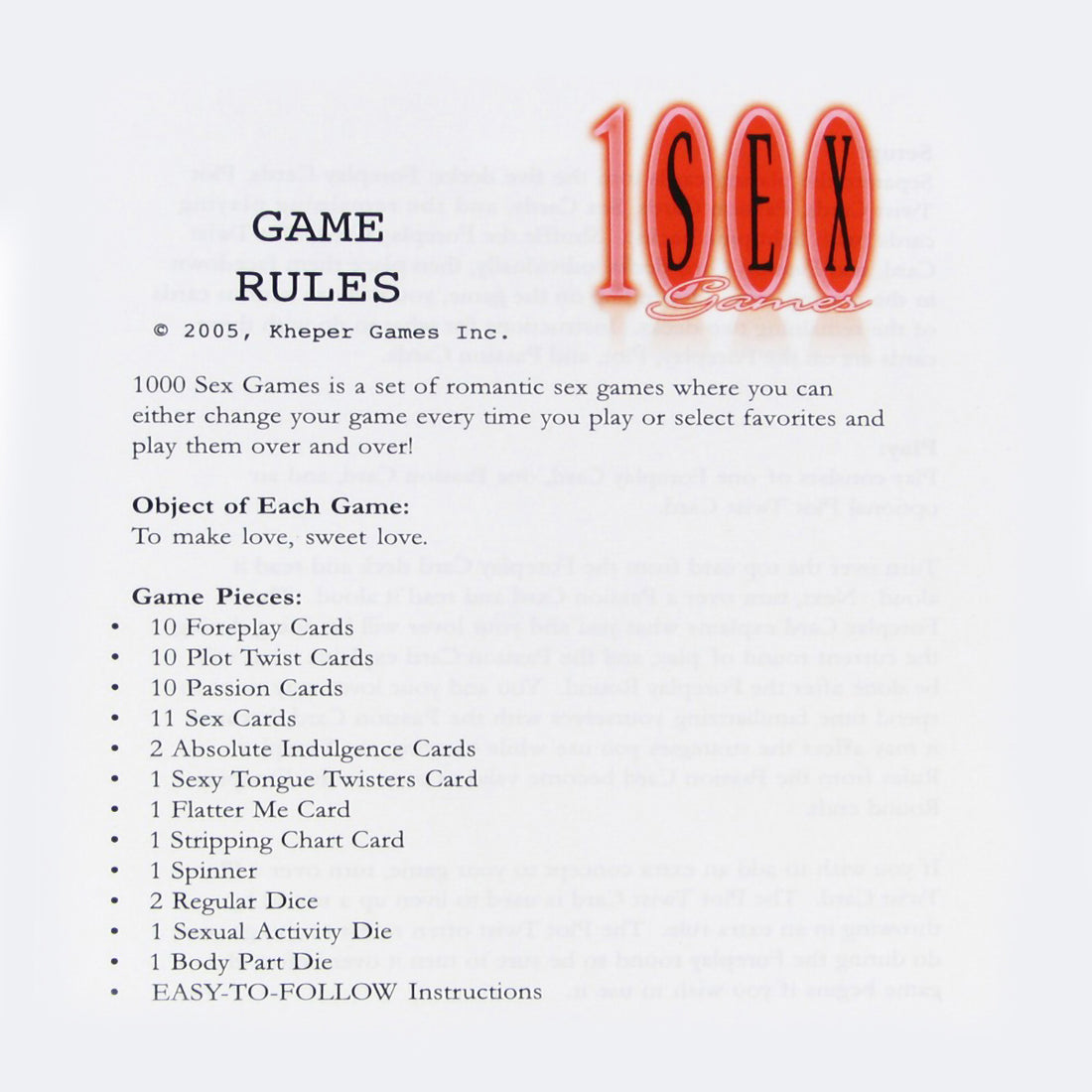 1000 Sex Games - Couple's Card Game