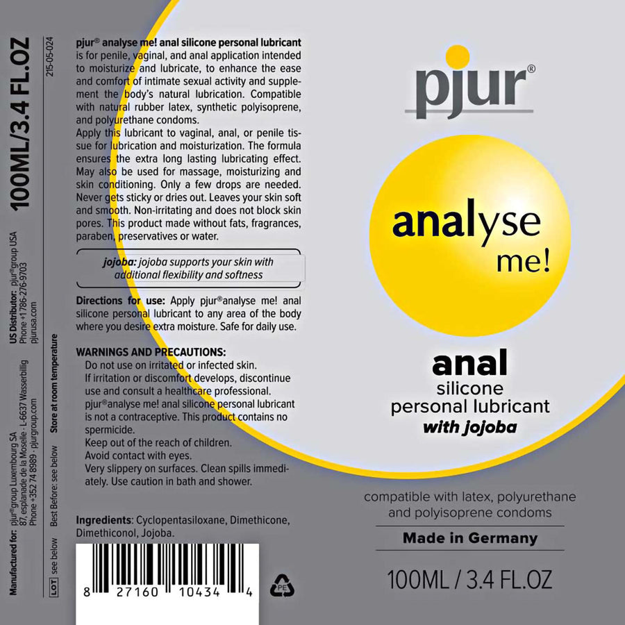 Pjur Analyse Me Silicone Anal Lubricant 3.4 oz