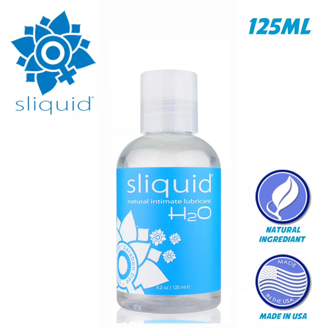 Sliquid Naturals H2O Original Water-based Lubricant 4.2 oz